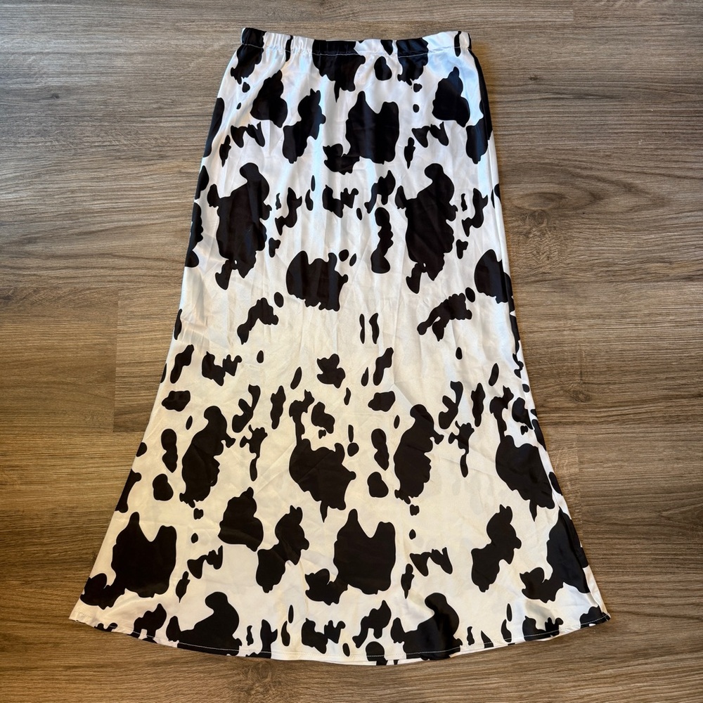 Cow-Print Midi Skirt | Size SMALL